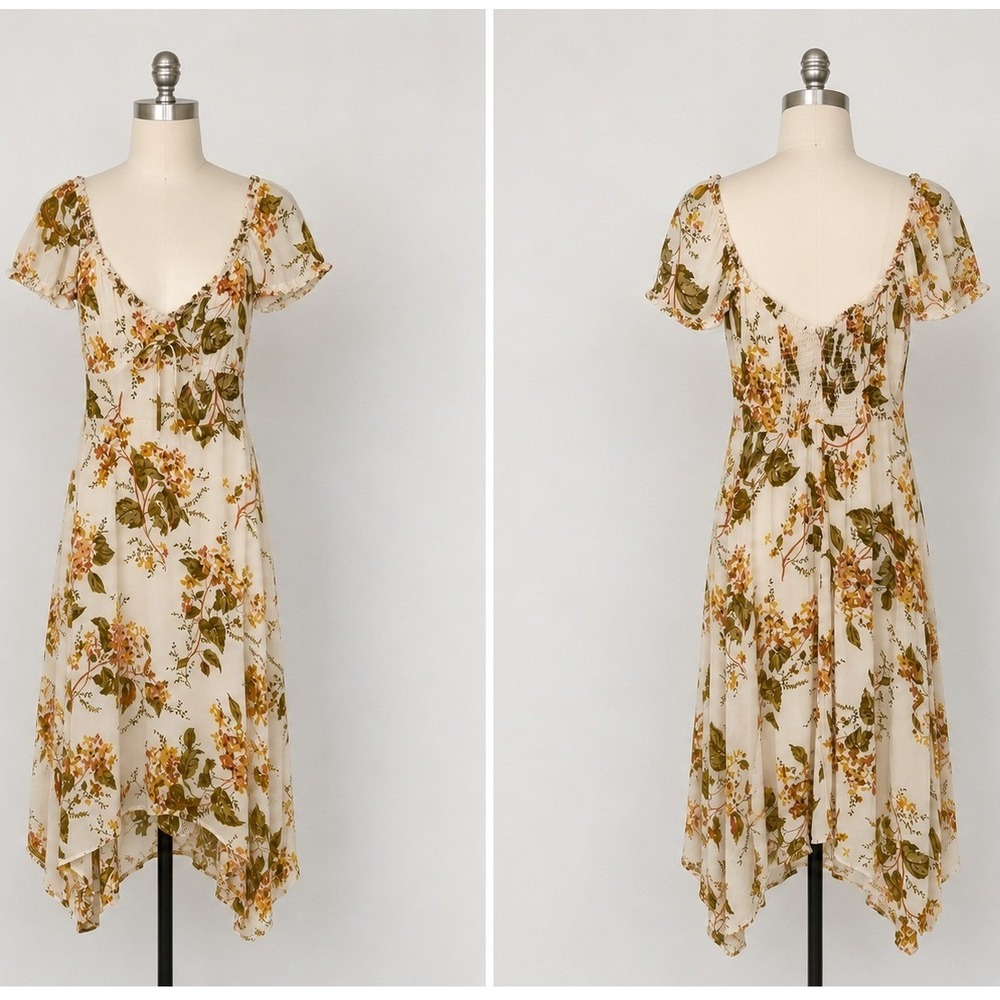 Reformation Maebry Midi Dress Bella Floral Sz 4 Sweetheart Cottagecore‎ Coquette